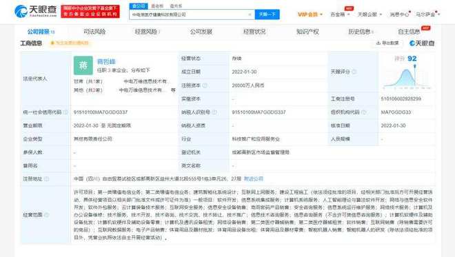 中國(guó)電信成立醫(yī)療健康科技公司 布局人工智能理論與算法軟件開(kāi)發(fā)新賽道